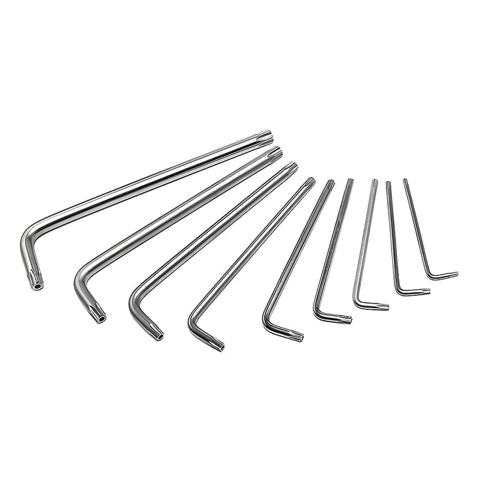 Bộ 9 cây lục giác hình sao kiểu chữ L, cỡ trung, có lỗ nhỏ ở đầu mũi, vật liệu thép hợp kim CR-V Workpro WP222002