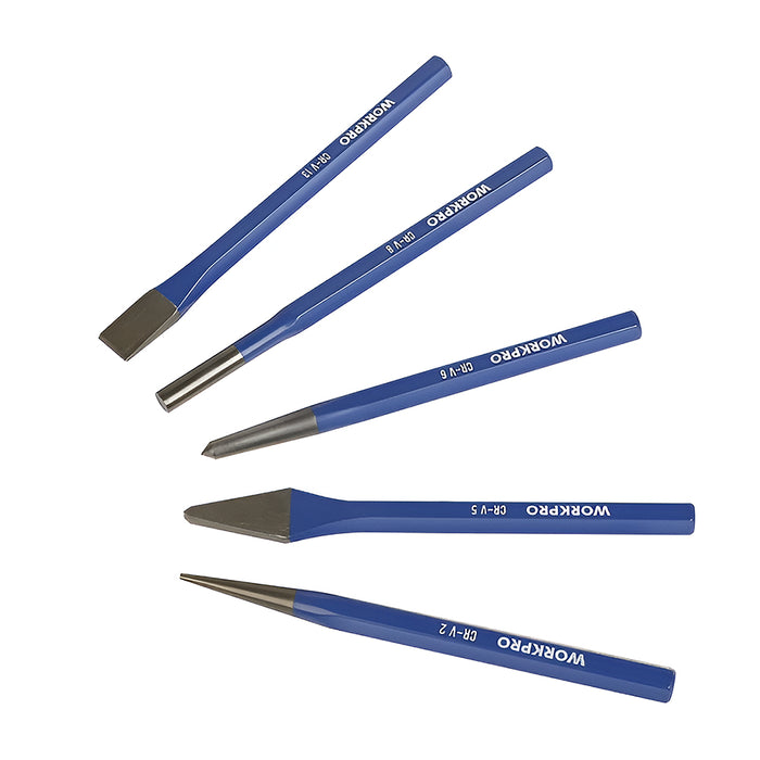 Bộ 5 cây đục ngụi nhiều mũi thân lục giác Workpro Wp201303