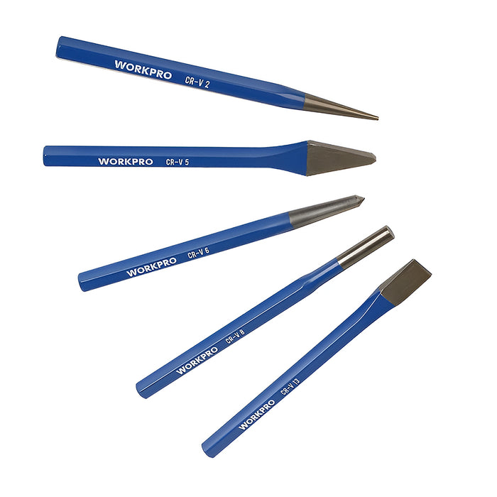 Bộ 5 cây đục ngụi nhiều mũi thân lục giác Workpro Wp201303