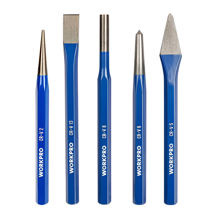 Bộ 5 cây đục ngụi nhiều mũi thân lục giác Workpro Wp201303