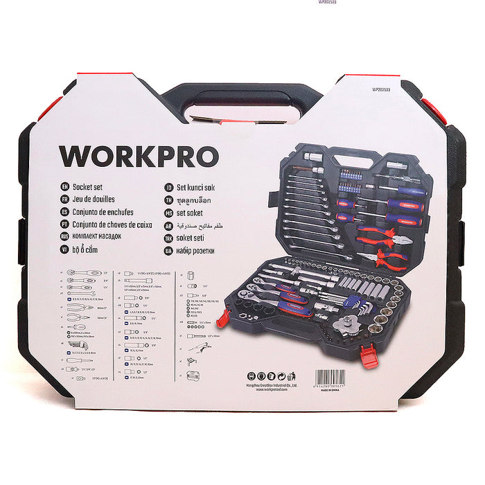 Bộ dụng cụ cơ khí tổng hợp các loại 123 món Workpro WP202533