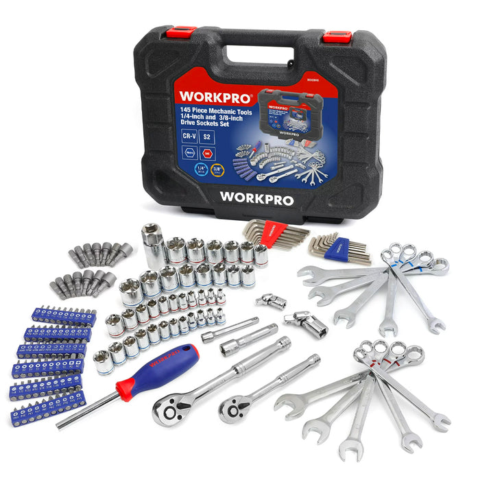 Bộ dụng cụ cơ khí tổng hợp 145 món Workpro W003046