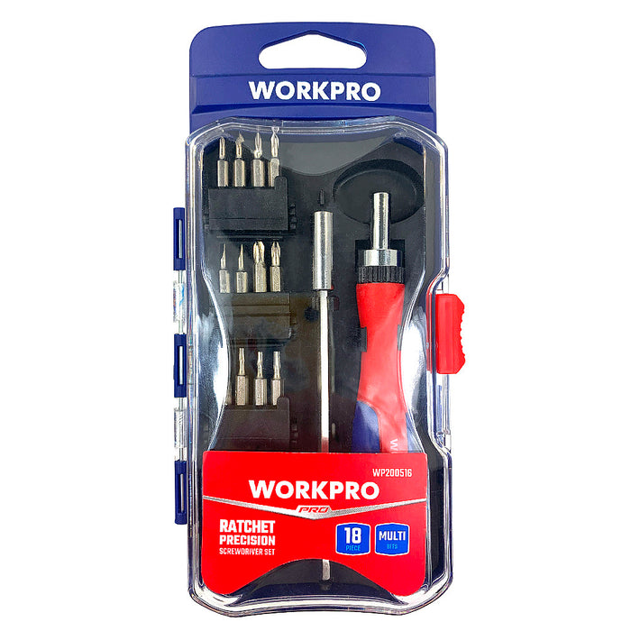 Bộ tua vít tự động 18 chi tiết  bằng thép CR-V Workpro WP200516