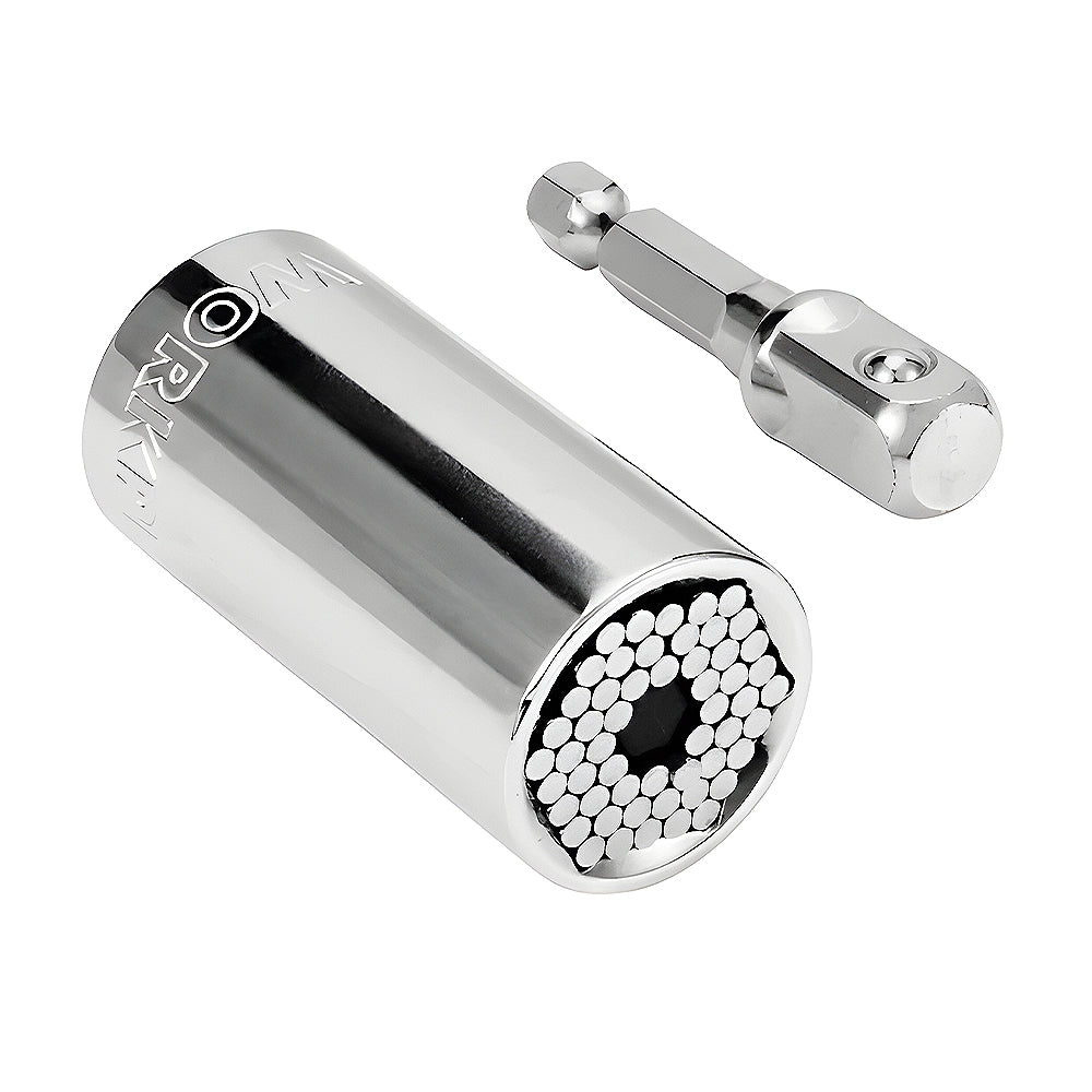 Đầu tuýp đa năng cốt 3/8 inch, Số vòng từ size 7-19mm, thép CR-V (kèm đầu đổi cốt 3/8 inch - lục giác 1/4 inch) Workpro WP202517