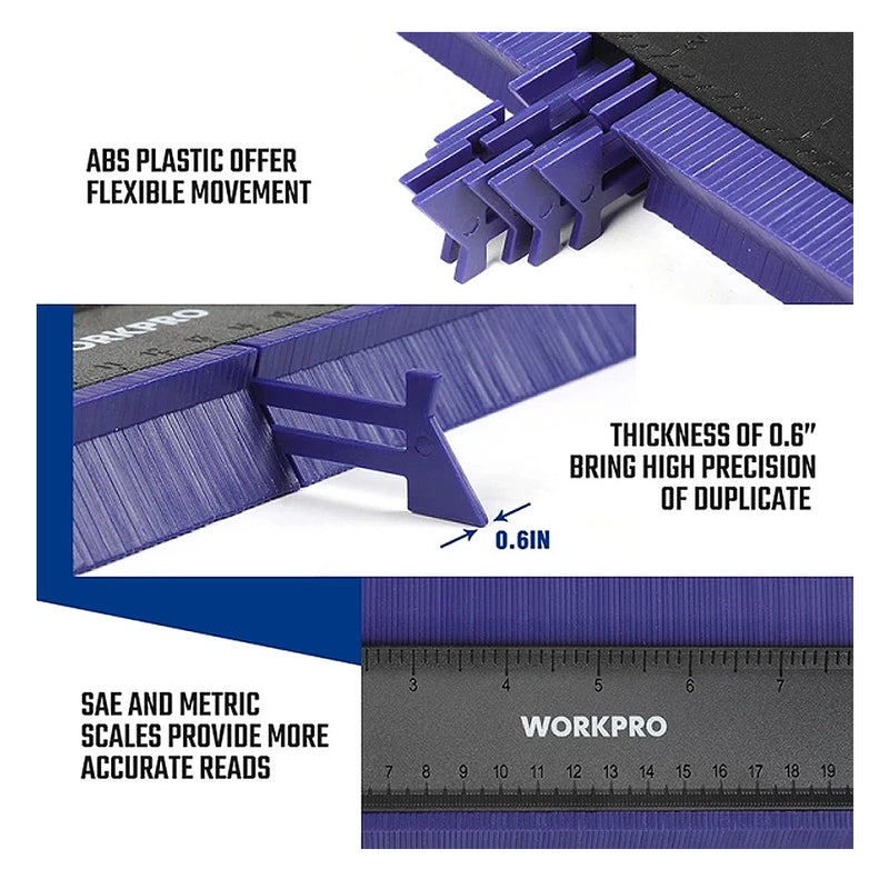 Thước đo kết hợp lược lấy mẫu vật thể 250mm (10 inches) Workpro WP269001