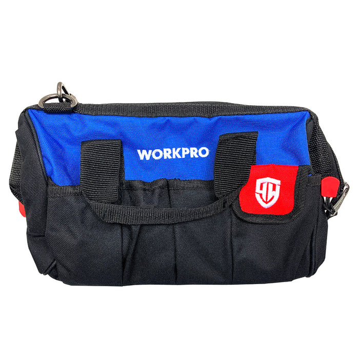 Túi đựng dụng cụ bằng vải bố, khoá kéo ở trên, nhiều ngăn phụ Workpro