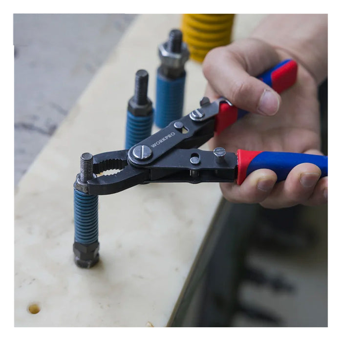 Kìm lật hàm lò xo 2 trong 1, đổi chức năng bằng cách lật tay cầm, dài 8 inch (200mm), thép CR-V Workpro WP231084 (mã cũ W031113)