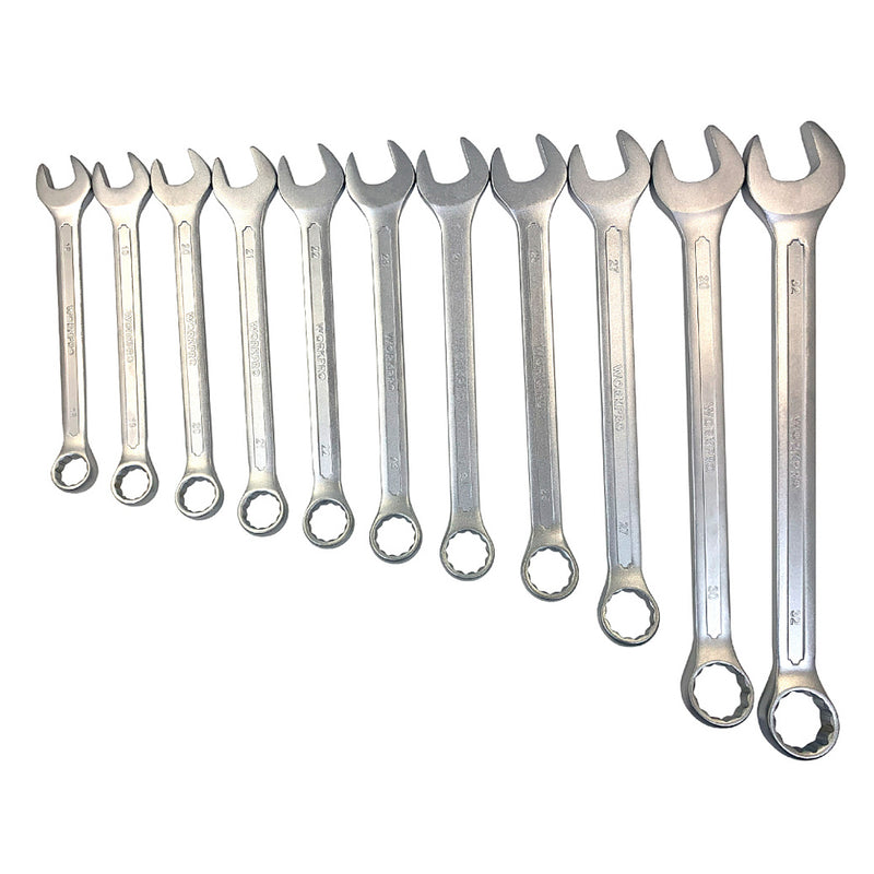 Bộ 23 cây cờ lê vòng - miệng, đựng trong túi treo, thép CR-V mạ chrome mờ (6-32mm) Workpro WP202504