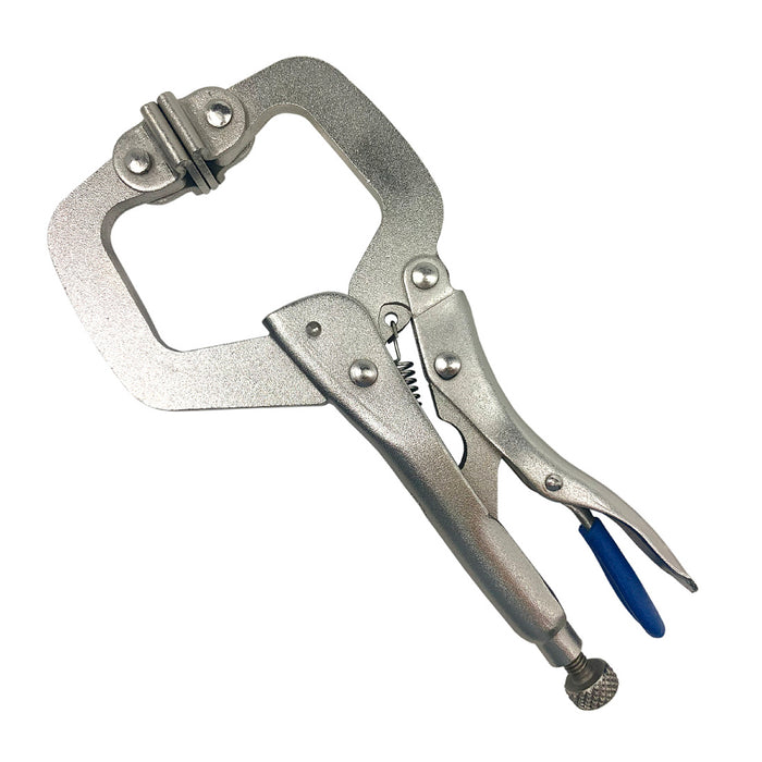 Kìm bấm chết ngàm chữ C ngắn loại tốt, thép CR-V, lẫy khoá có bọc nhựa Workpro WP231031