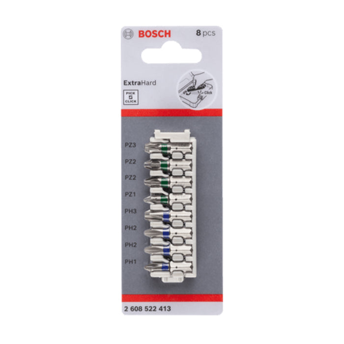 Bộ vặn vít extra hard 25mm đầu PH, PZ (8 món) BOSCH 2608522413