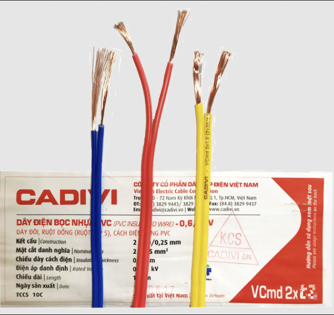 Dây đôi mềm CADIVI Vcmd
Quy cách: 1 Mét