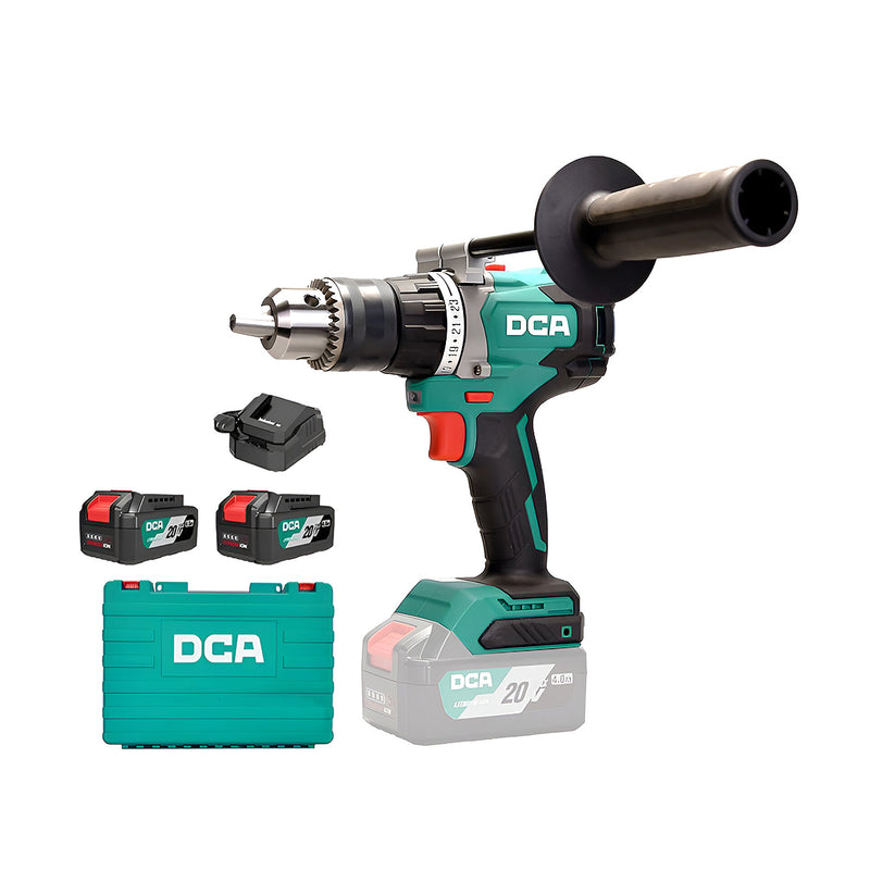 Máy khoan pin 20V Max DCA ADJZ02-16, đầu khoan 16mm, động cơ không chổi than, mô men xoắn tối đa 120N/m