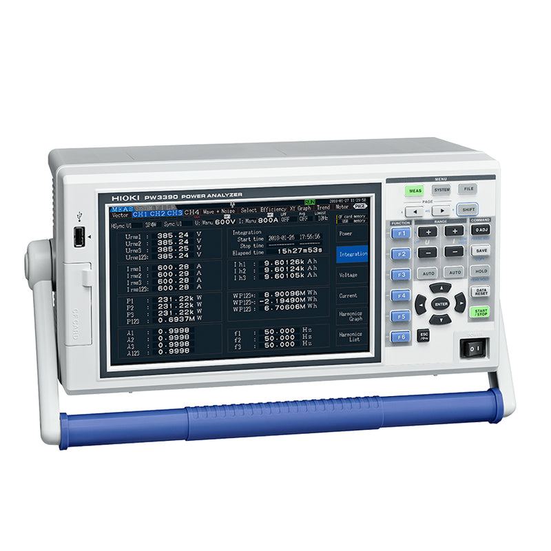 Thiết bị phân tích công suất Hioki PW3390 True RMS, có nhiều cổng kết nối LAN, USB, RS-232C