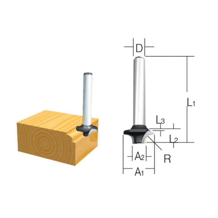 Mũi phay góc tròn cốt 6mm MAKITA D-09357