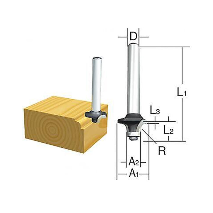 Mũi phay gấp mép ổ bi cốt 6mm MAKITA