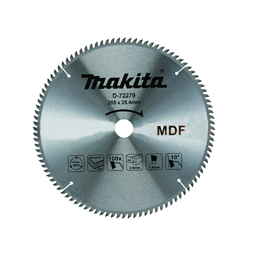 Lưỡi cưa MDF/Laminate 255mm, cốt 25.4mm MAKITA D-72279 (dùng cho máy cưa đa góc trượt/máy cưa đa góc)(cấp 1 sao)