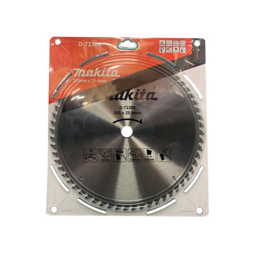 Lưỡi cưa gỗ TCT Makita dòng sản phẩm kinh tế, đường kính 305mm số răng từ 60-100 kiểu ATB, lỗ cốt 25.4mm dùng cho máy cưa đa góc ( Cấp 1 sao )