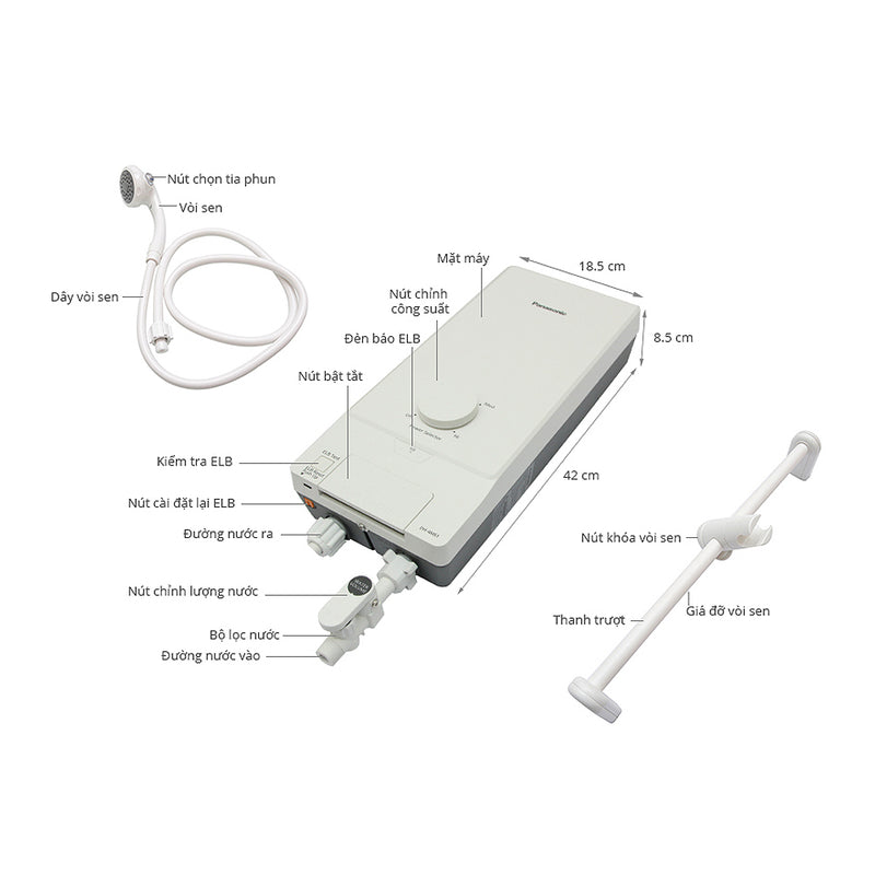Máy nước nóng 4.5kW Panasonic DH-4MS1VW ( Không bơm trợ lực, dòng tiêu chuẩn )