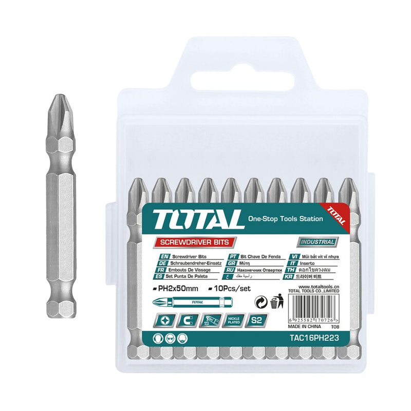 Chi tiết bộ mũi bắt vít vĩ nhựa : PH2 50m TOTAL TAC16PH223