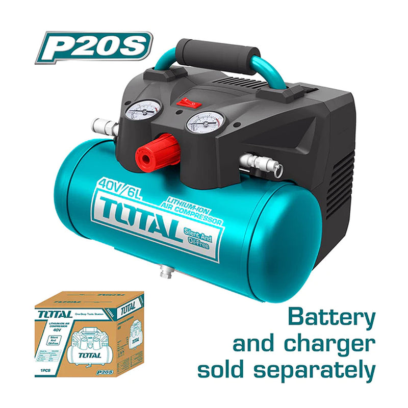 Máy nén khí 6L dùng Pin 40V TOTAL TACLI2003
