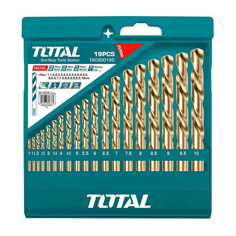 Bộ 19 mũi khoan kim loại HSS TOTAL TACSD0195