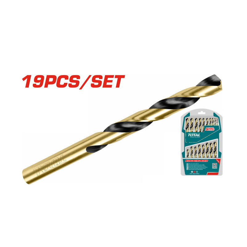 Bộ 19 Mũi khoan kim loại HSS TOTAL TAKSDB9195