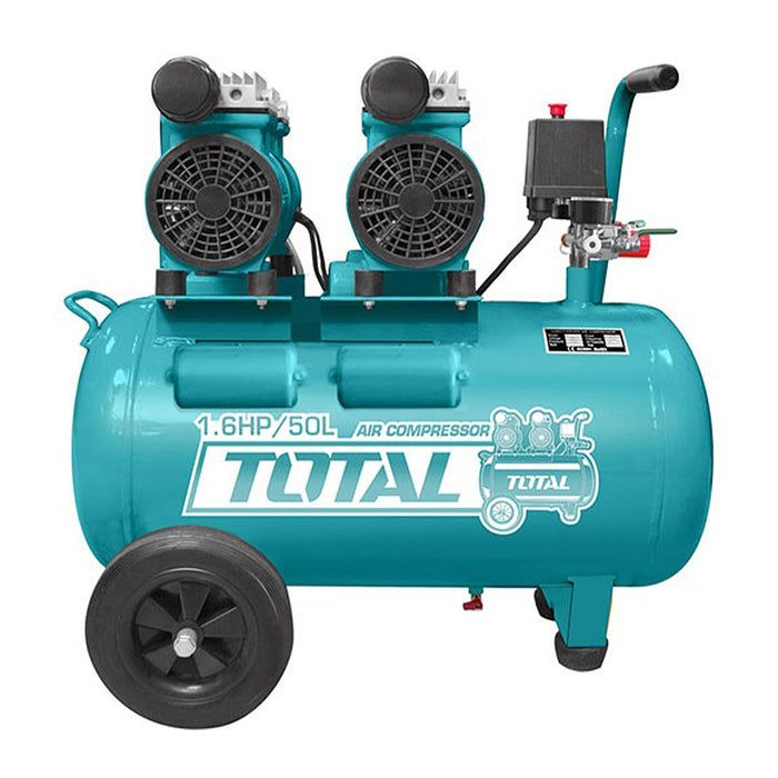 Máy nén khí không dầu 50L 2 đầu bơm 2×600W (2×0.8HP) TOTAL TCS2150502T