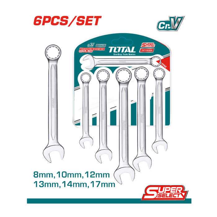 Bộ 6 cờ lê vòng miệng 8- 17mm TOTAL THT102266