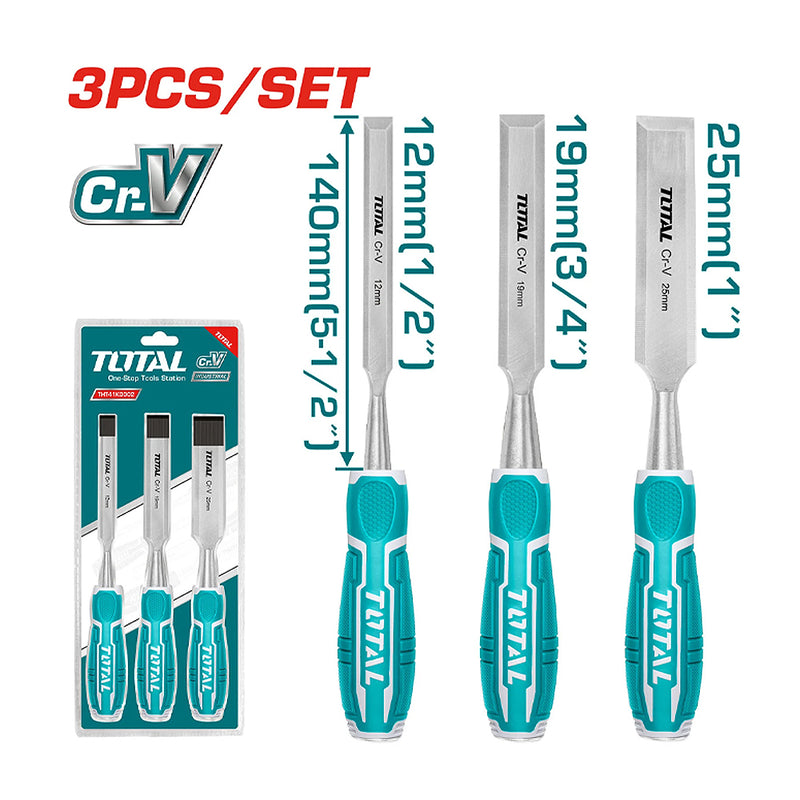 Bộ 3 đục gỗ TOTAL THT41K0302