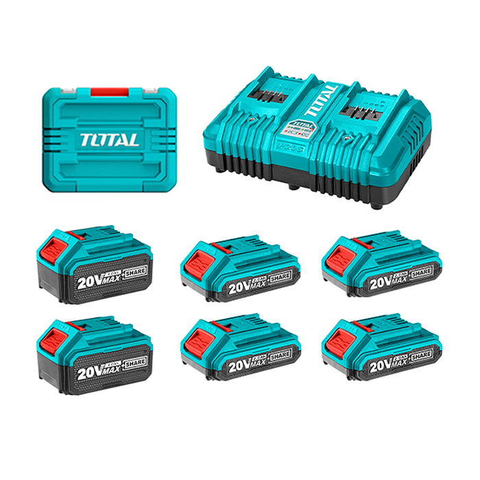 Bộ 7 pin Lithium-Ion 20V TOTAL TOSLI230701